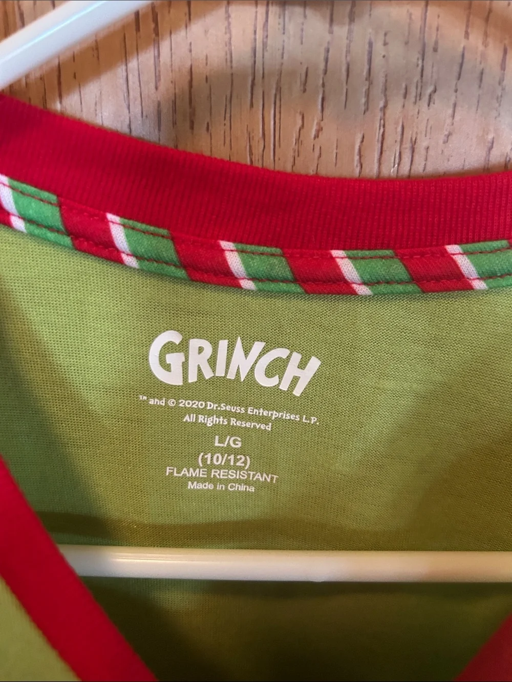 Kids' Merry Grinchmas Green Long-Sleeve Pajama Top with Red Trim